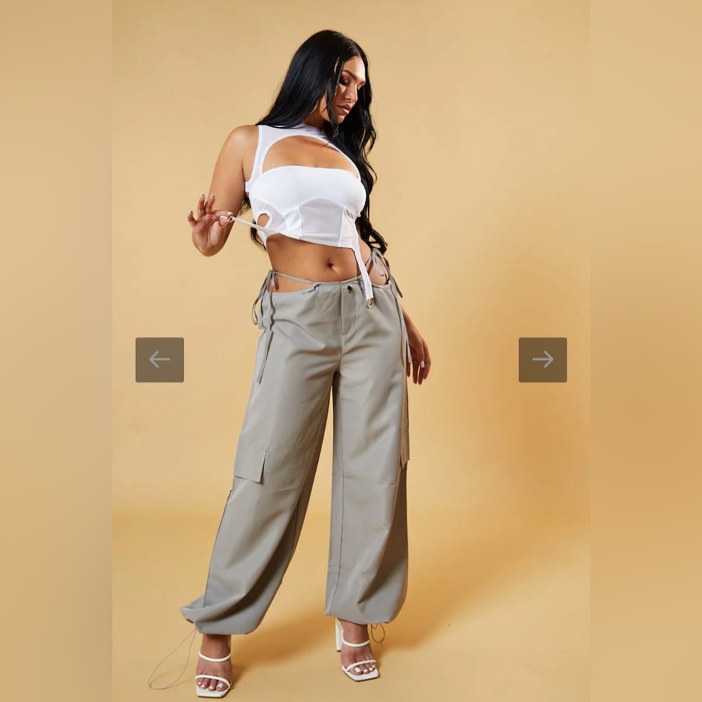 Tie waist Cargo Pants - Rebellious Fashion
